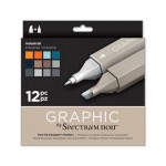   Crafters Companion Spectrum Noir Graphic 12 Pen Set - Industrial