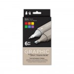   Crafters Companion Spectrum Noir Graphic 6 Pen Set - Basics