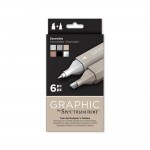   Crafters Companion Spectrum Noir Graphic 6 Pen Set - Essentials